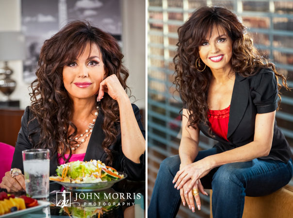 Marie Osmond posing for the camera during a lifestyle, commercial photo shoot for promoting healthy eating.