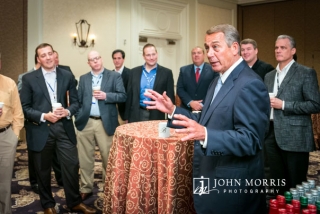 House Speaker John Boehner addressing a small group of business professionals during a meet and greet