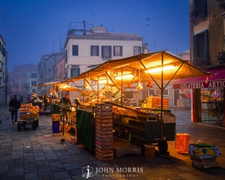 Venice, Italy morning vendor cart